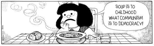 Un panel de cómic de “Mafalda: Uno”.